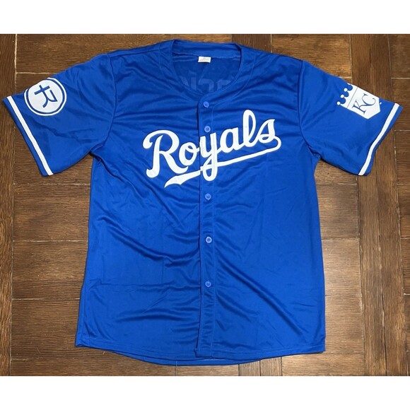 Men’s Size XL Kansas City Royals Stadium Giveaway SGA Rockhurst Blue Jersey - Picture 1 of 6